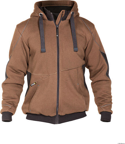 DASSY® Sweatshirt-Jacke Pulse lehmbraun/anthrazitgrau, Gr. 2XL 