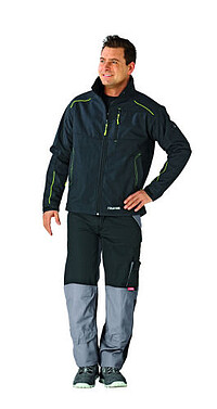 Softshelljacke Neon 3398, grau/grün, Gr. M 