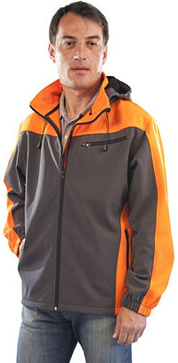 Softshelljacke 2-6301, grau/warnorange, Gr. 2XL 